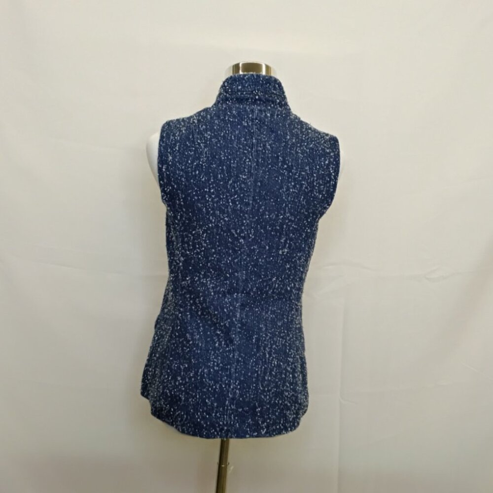 Rag & Bone Slade Vest Women's 2 Blue Tweed High Neck Sleeveless Top #J5189 - Picture 3 of 10